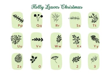 Holly Leaves Christmas by Pui Art — Dingbats Font — thumbnail 3
