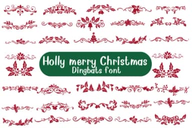 Holly Merry Christmas by Nongyao — Dingbats Font — thumbnail 1