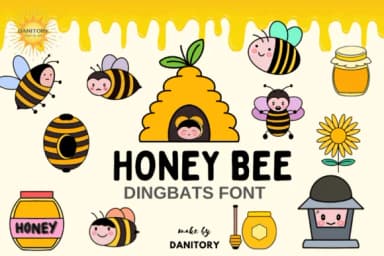 Honey Bee by danita.kukkai — Dingbats Font — thumbnail 1