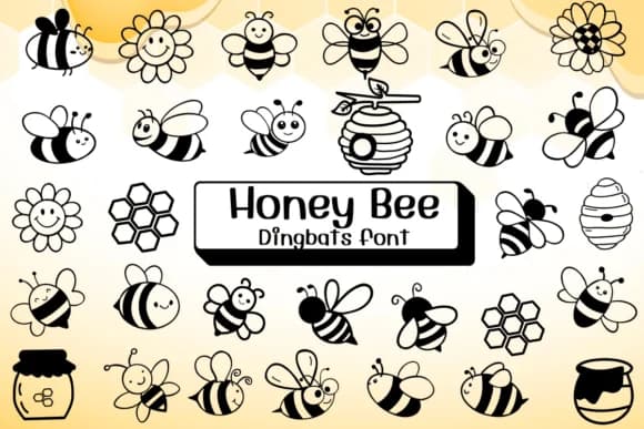Honey Bee by Ketsarin — Dingbats Font