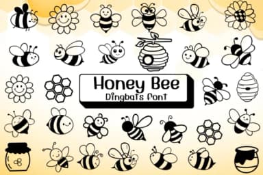 Honey Bee by Ketsarin — Dingbats Font — thumbnail 1