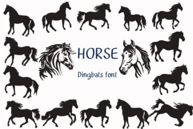 Horse by Nongyao — Dingbats Font — thumbnail 1