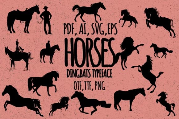 Horses by Minimalistartstudio — Dingbats Font