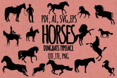 Horses by Minimalistartstudio — Dingbats Font — thumbnail 1