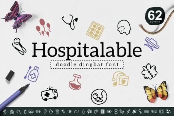 Hospitalable by YandiDesigns — Dingbats Font