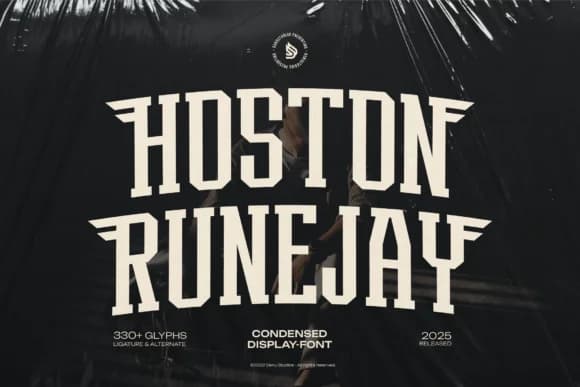 Hoston Runejay | Condensed Display by Denustudios — Slab Serif Font