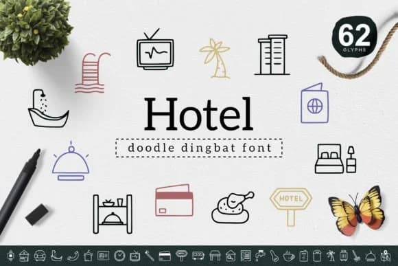 Hotel by YandiDesigns — Dingbats Font
