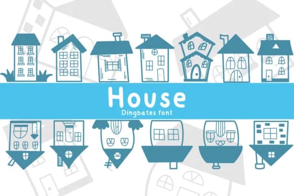 House by Chonada — Dingbats Font — preview 1