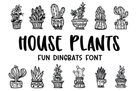 House Plants by QueenCraft — Dingbats Font