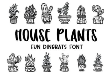 House Plants by QueenCraft — Dingbats Font — thumbnail 1
