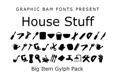 House Stuff Glyph by GraphicsBam Fonts — Dingbats Font — thumbnail 1