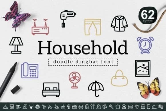 Household by YandiDesigns — Dingbats Font