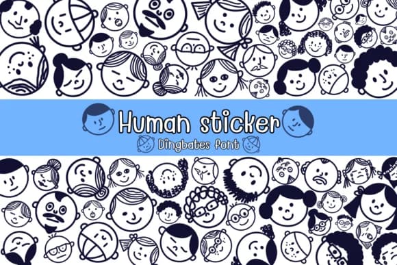 Human Sticker by Chonada — Dingbats Font