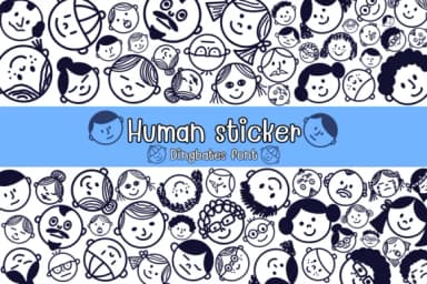 Human Sticker by Chonada — Dingbats Font — thumbnail 1