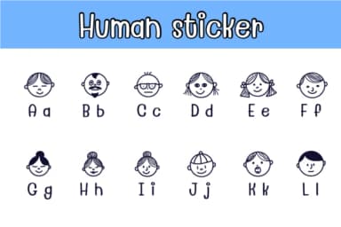 Human Sticker by Chonada — Dingbats Font — thumbnail 2