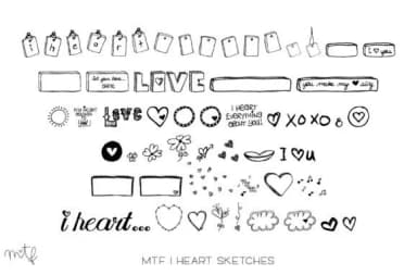 I Heart Sketches by Miss Tiina — Dingbats Font — thumbnail 1