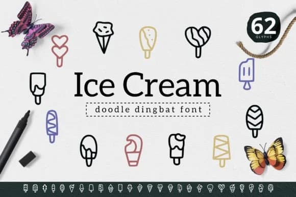 Ice Cream by YandiDesigns — Dingbats Font