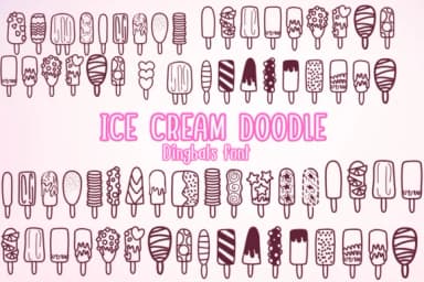 Ice Cream Doodle by Nongyao — Dingbats Font — thumbnail 1