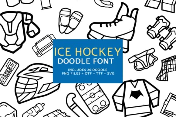 Ice Hockey Doodle by digitalplannerland — Dingbats Font