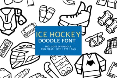 Ice Hockey Doodle by digitalplannerland — Dingbats Font — thumbnail 1