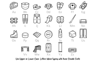 Ice Hockey Doodle by digitalplannerland — Dingbats Font — thumbnail 2