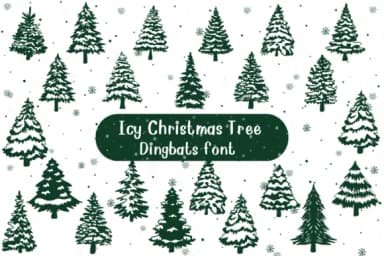 Icy Christmas Tree by Nongyao — Dingbats Font — thumbnail 1