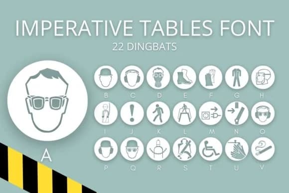 Imperatives Tables by design.steiner — Dingbats Font