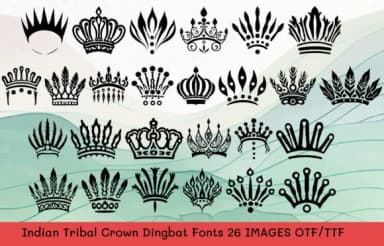 Indian Tribal Crown by MOMAT THIRTYONE — Dingbats Font — thumbnail 1