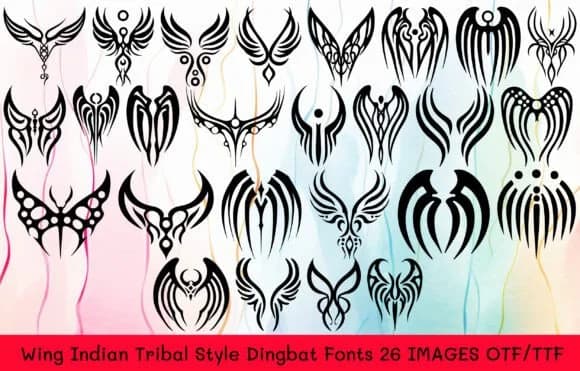 Indian Tribal Wing by MOMAT THIRTYONE — Dingbats Font