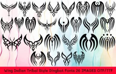 Indian Tribal Wing by MOMAT THIRTYONE — Dingbats Font — thumbnail 1