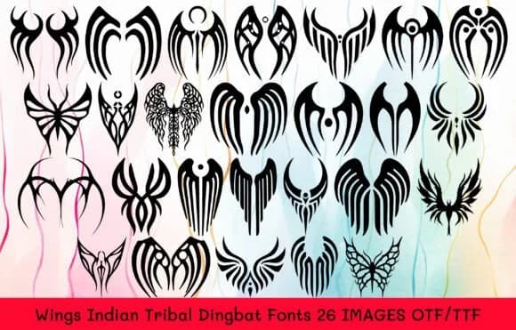 Indian Tribal Wings by MOMAT THIRTYONE — Dingbats Font