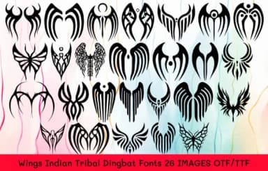 Indian Tribal Wings by MOMAT THIRTYONE — Dingbats Font — thumbnail 1