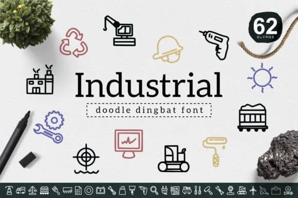 Industrial by YandiDesigns — Dingbats Font
