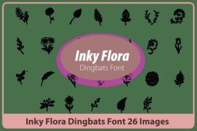 Inky Flora by Happy Bamboo — Dingbats Font — thumbnail 1