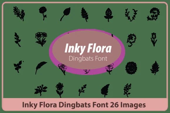Inky Flora by Happy Bamboo — Dingbats Font