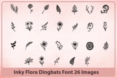 Inky Flora by Happy Bamboo — Dingbats Font — thumbnail 2