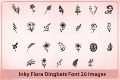 Inky Flora by Happy Bamboo — Dingbats Font — thumbnail 3