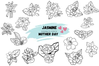 Jasmine Mother Day by Suphitchaya — Dingbats Font — thumbnail 1