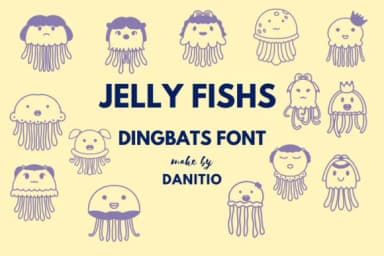 Jelly Fishs by danita.kukkai — Dingbats Font — thumbnail 1