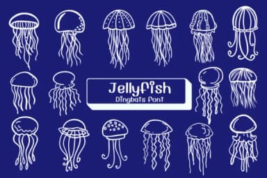 Jellyfish by Ketsarin — Dingbats Font — thumbnail 1