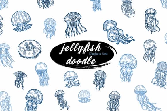 Jellyfish Doodle by Suphitchaya — Dingbats Font
