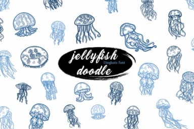 Jellyfish Doodle by Suphitchaya — Dingbats Font — thumbnail 1