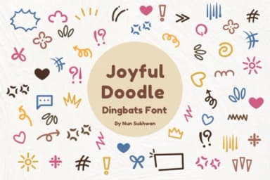 Joyful Doodle by Nun Sukhwan — Dingbats Font — thumbnail 1