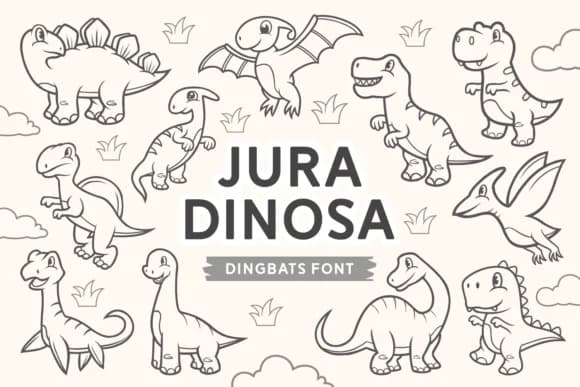 Jura Dinosa by Dito (7NTypes) — Dingbats Font
