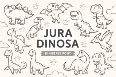 Jura Dinosa by Dito (7NTypes) — Dingbats Font — thumbnail 1