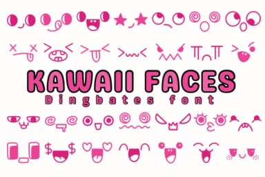 Kawaii Faces by Chonada — Dingbats Font — thumbnail 1