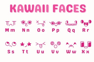 Kawaii Faces by Chonada — Dingbats Font — thumbnail 3