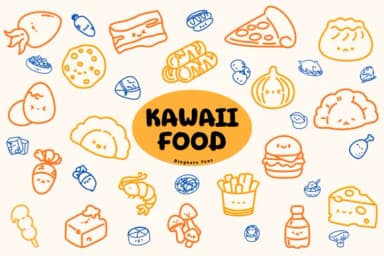 Kawaii Food by Chonada — Dingbats Font — thumbnail 1