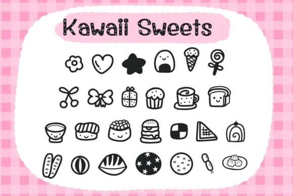 Kawaii Sweets by Foam-Design Store — Dingbats Font