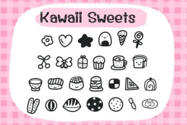 Kawaii Sweets by Foam-Design Store — Dingbats Font — thumbnail 1